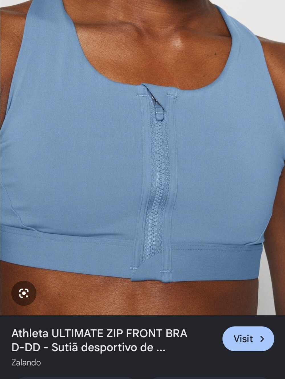 Athleta High Impact Ultimate Zip Front Bra D/DD